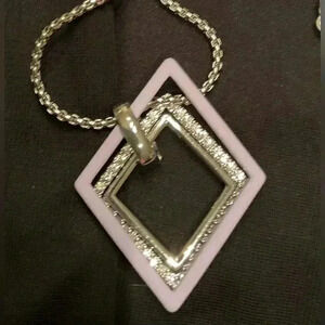 Silver Layered Diamond Shape Necklace. NWOT